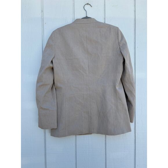 HUGO BOSS Aresas Blazer, Women's Beige Linen, Two Clasp Closure, Sz 8 - Picture 2 of 7
